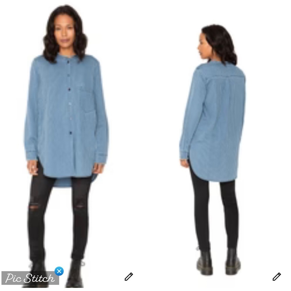 Sandrine Rose Mandarin Chambray Shirt